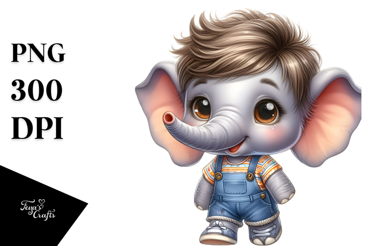 Cute Baby Elephant PNG