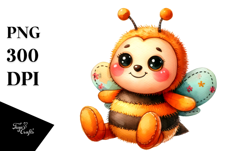 Baby Plush Bee Sewn | Clipart