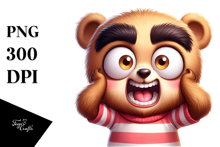 Exaggerated Cartoon Bear PNG