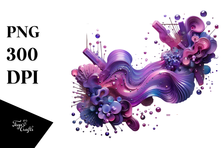 Colorful Shiny Violet Sublimation Abstract PNG