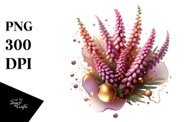Glossy Heather, Watercolor PNG