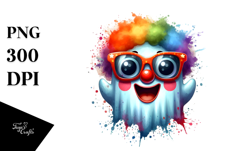 Funny Clown Ghost, PNG