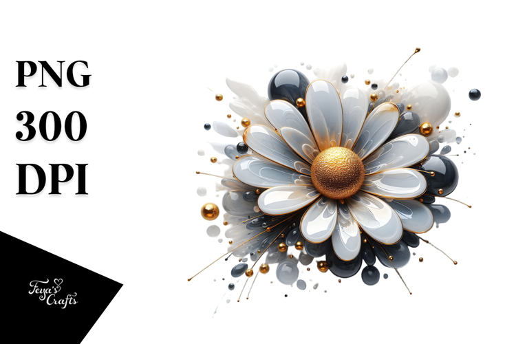 Daisy with Watercolor Splash PNG