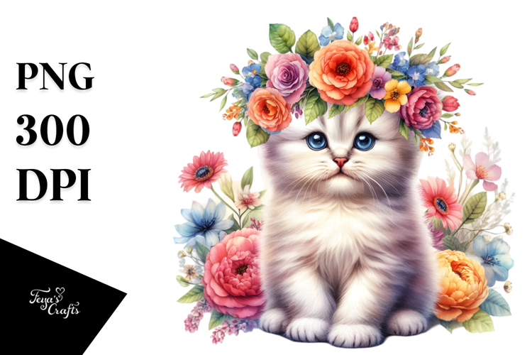 Vibrant Cat Sitting PNG