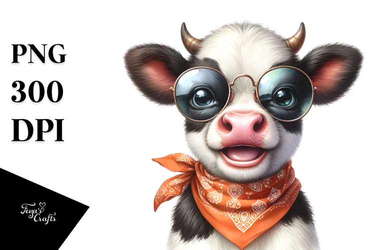Funny Baby Cow PNG