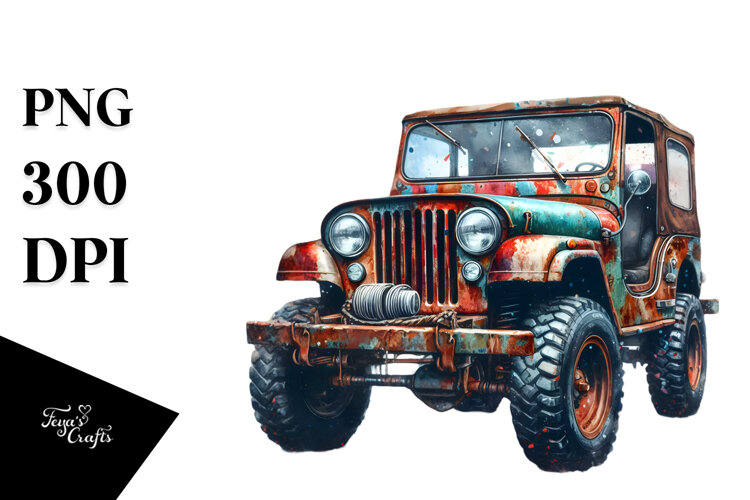 Vintage Rusted Jeep with Confetti, 20 oz Tumbler example image 1