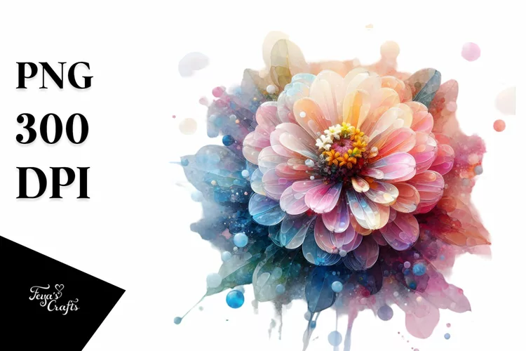 Abstract Pastel Shiny Zinnia PNG