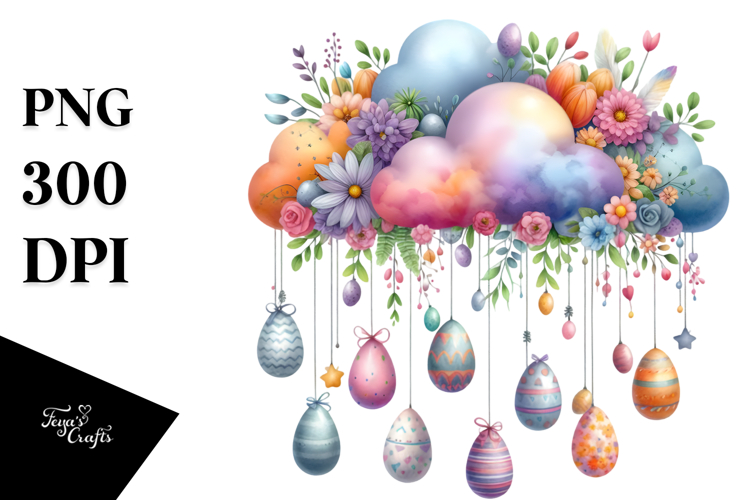 Watercolor Easter Eggs Clipart Image 4