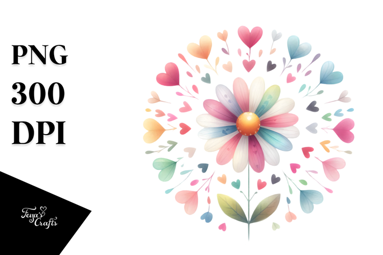 Pastel Watercolor Flower Png Image 7