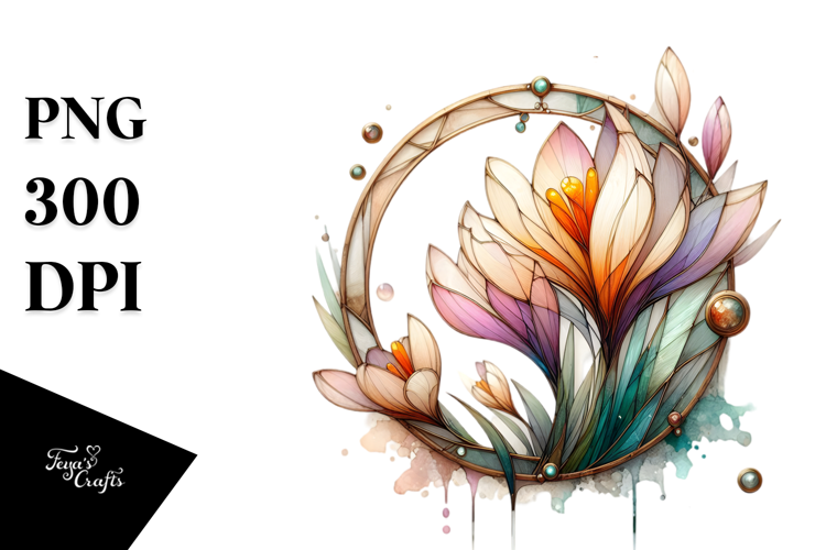 Abstract Stained Crocus, High-Res PNG