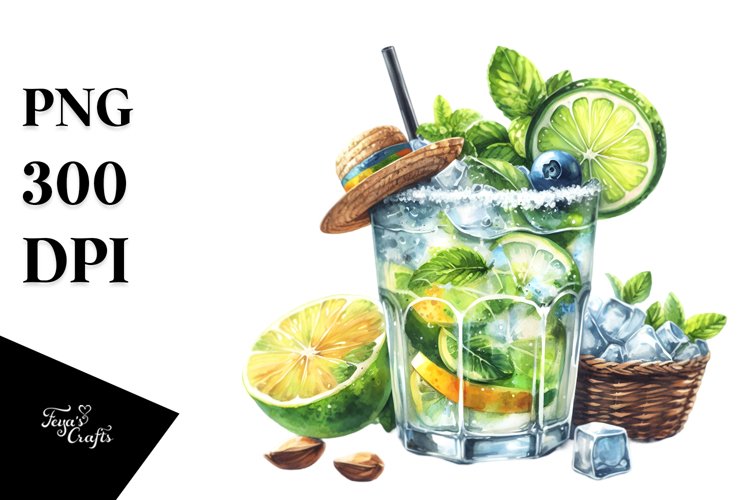 Watercolor Caipirinha example image 1