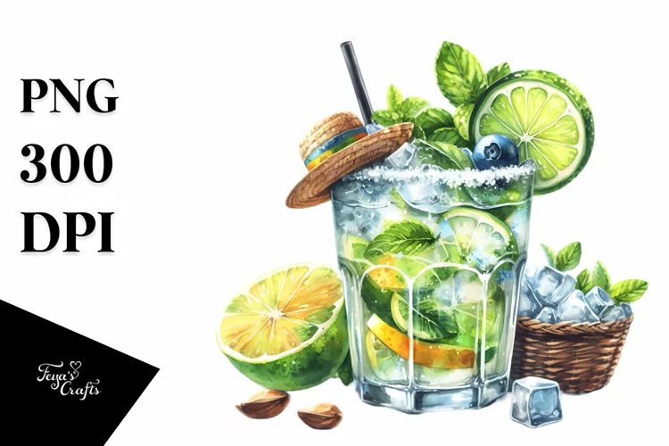 Watercolor Caipirinha