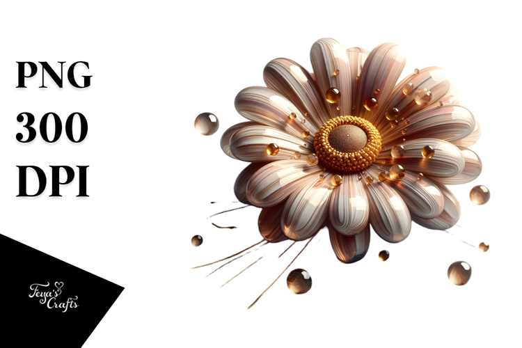 Glossy Gerbera, Watercolor PNG