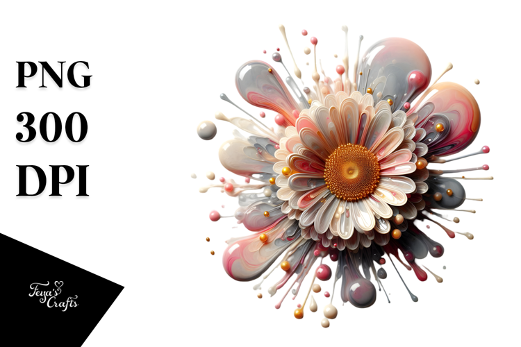 Glossy Gerbera, Watercolor PNG