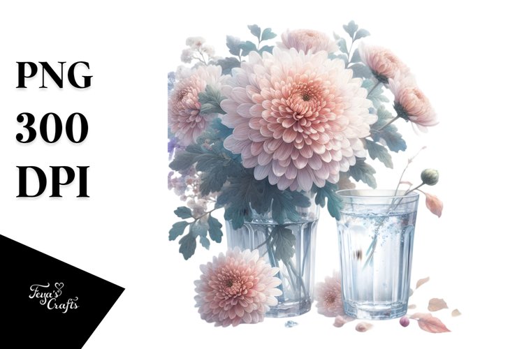 Watercolor Chrysanthemum | Clipart