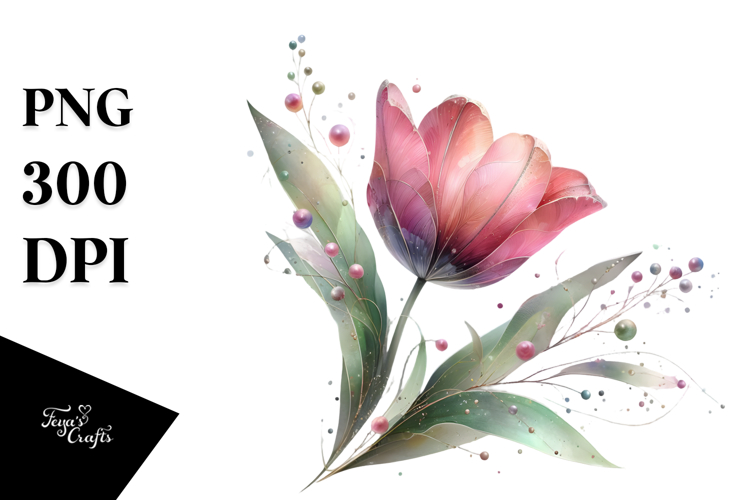 Tulip with Metalic Insertions, PNG