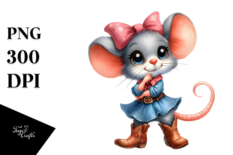 Mouse Cowboy Boots Clipart