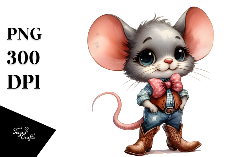 Mouse Cowboy Boots Clipart