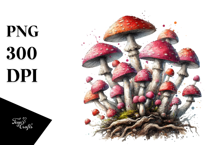 Detailed Magical Mushroom PNG