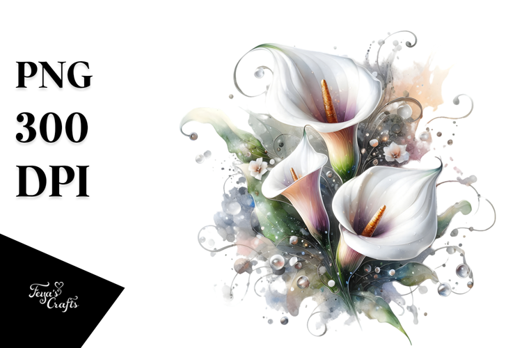 Calla Lily Watercolor Splash PNG