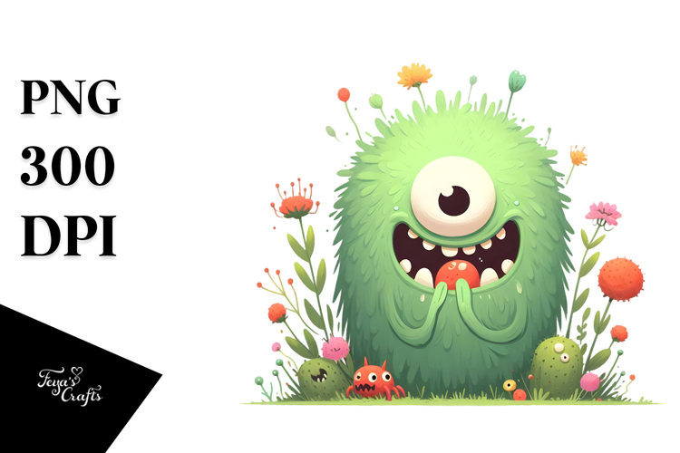 Funny Monster Digital Painting PNG