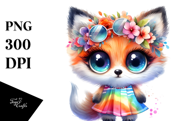 Colorful Layered Baby Fox