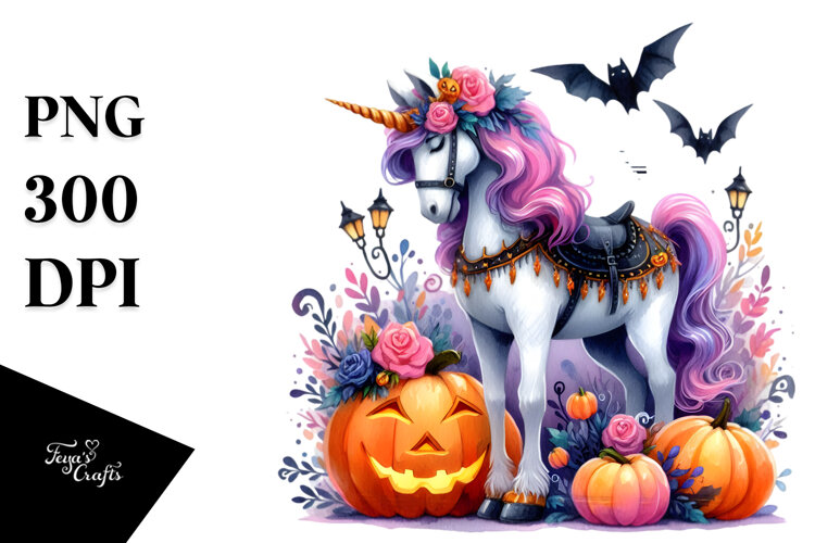 Vibrant Unicorn Halloween example image 1