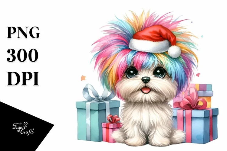 Havanese Dog with Crazy Haircut, High-Res PNG