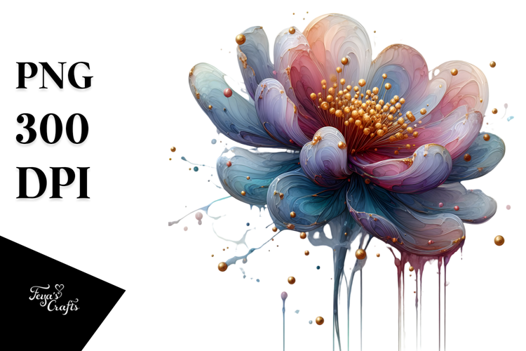 Anemone Watercolor Splash PNG