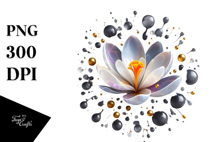 Abstract Crocus with Golden Insertions PNG