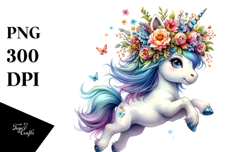 Jumping Baby Unicorn PNG