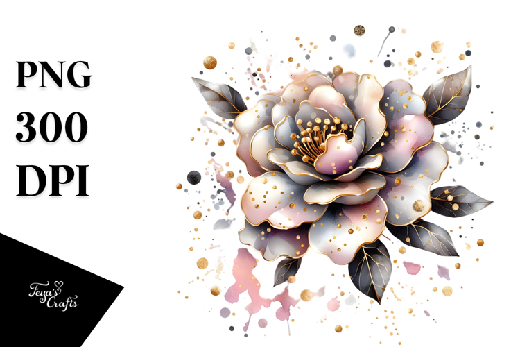 Shiny Camellia Abstract PNG