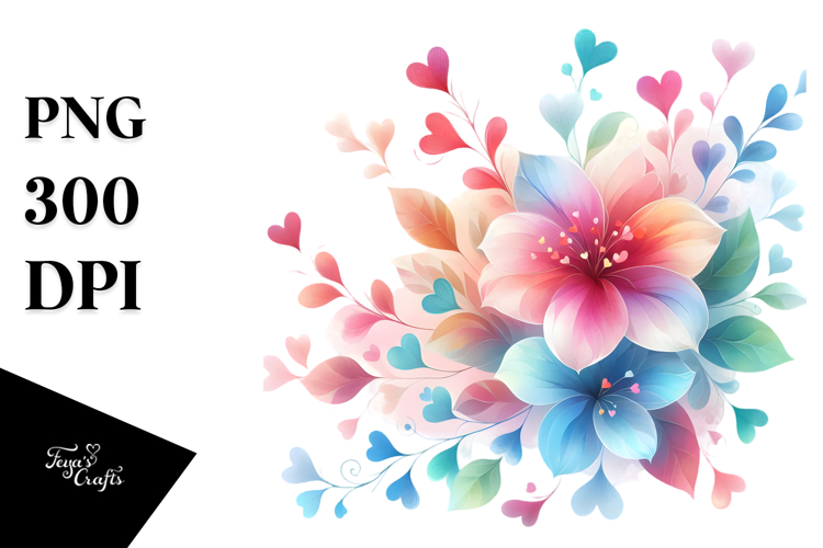 Pastel Watercolor Flower Png Image 6