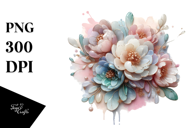 Glossy Peonies made of PNG