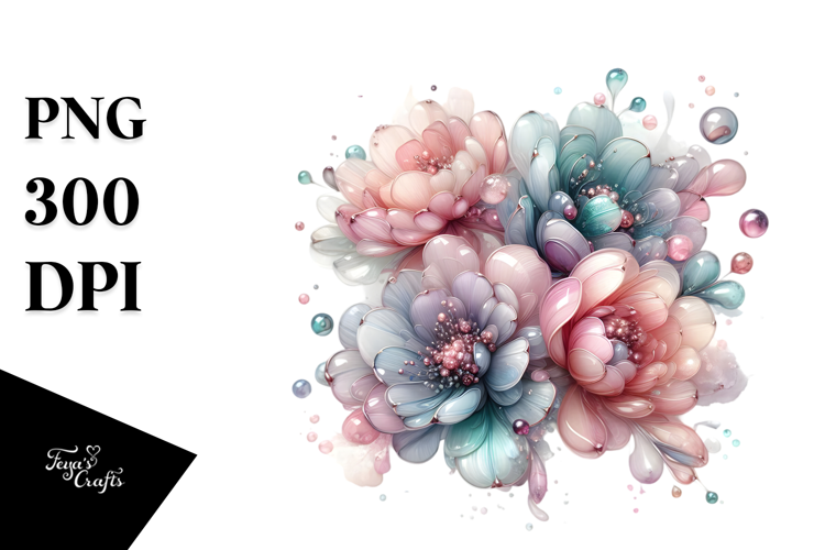 Glossy Peonies made of PNG