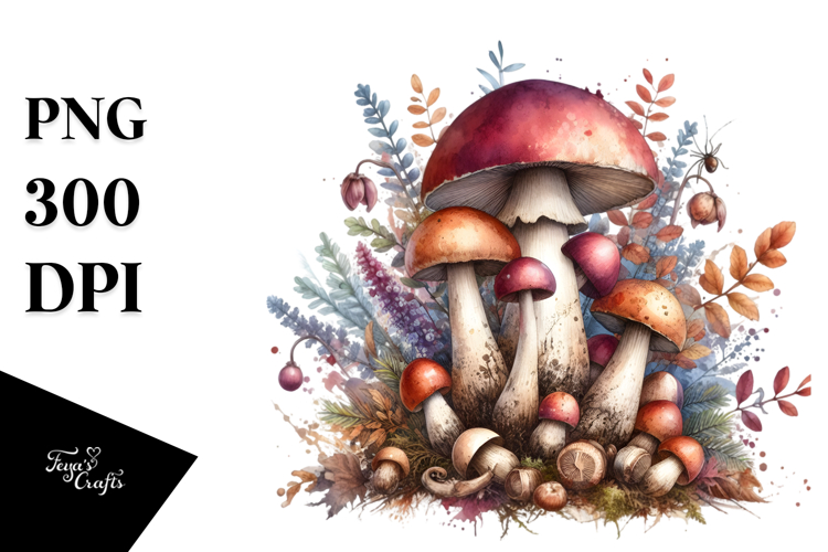 Mystical Celestial Mushroom PNG