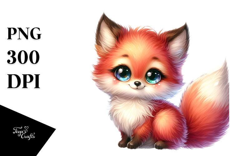 Cute Watercolor Fox Clipart Image 5