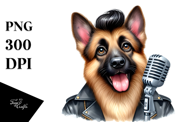 Watercolor German Shepherd Clipart