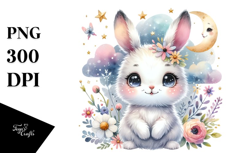 Colorful Baby Arctic Hare Smiles example image 1