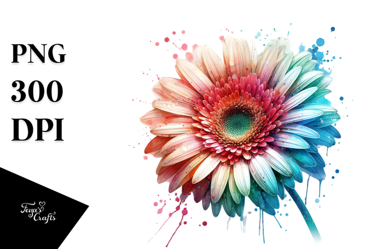 Gerbera with Golden Insertions PNG