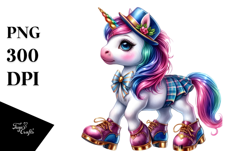 Colorful Baby Unicorn Tap Dance PNG