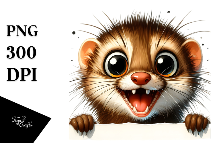 Enthusiastic Crazy Weasel Clipart