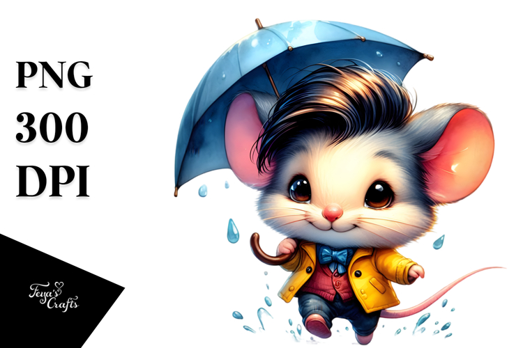 Revolting Mouse with Raincoat PNG