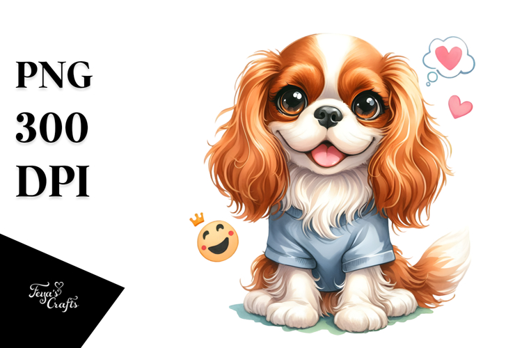 Cute Cavalier King Charles Spaniel, PNG