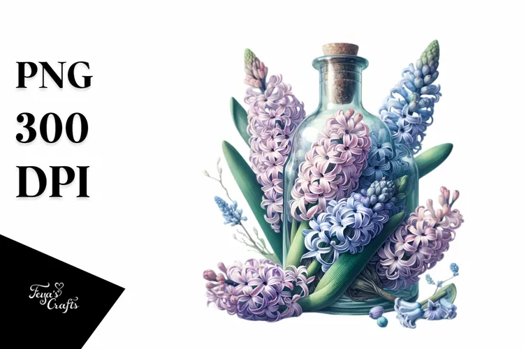 Artistic Bottle with Hyacinth