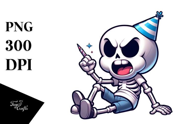 Aggressive Skeletton Sitting, PNG