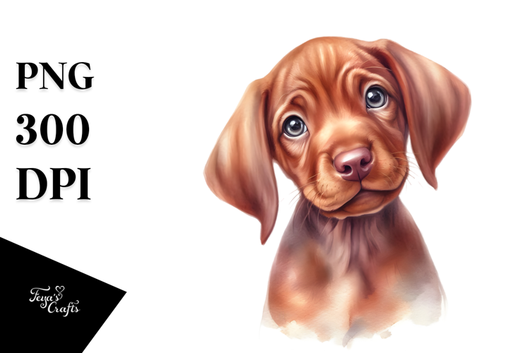 Baby Vizsla Watercolor PNG