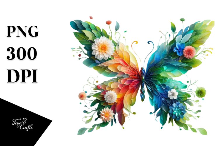 Vibrant Abstract Butterfly PNG example image 1