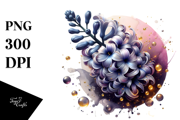 Abstract Hyacinth Made of , Watercolor PNG