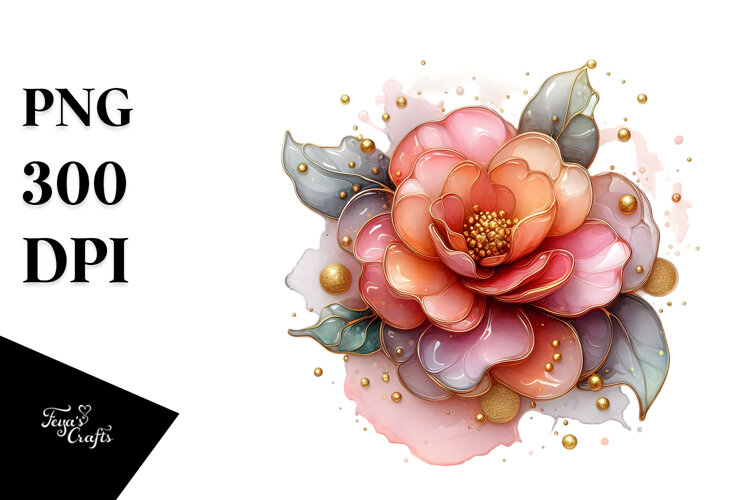 Abstract Camellia PNG example image 1